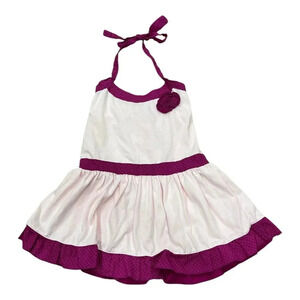 Teaberry Purple Halter Neck Girl Dress 1 year